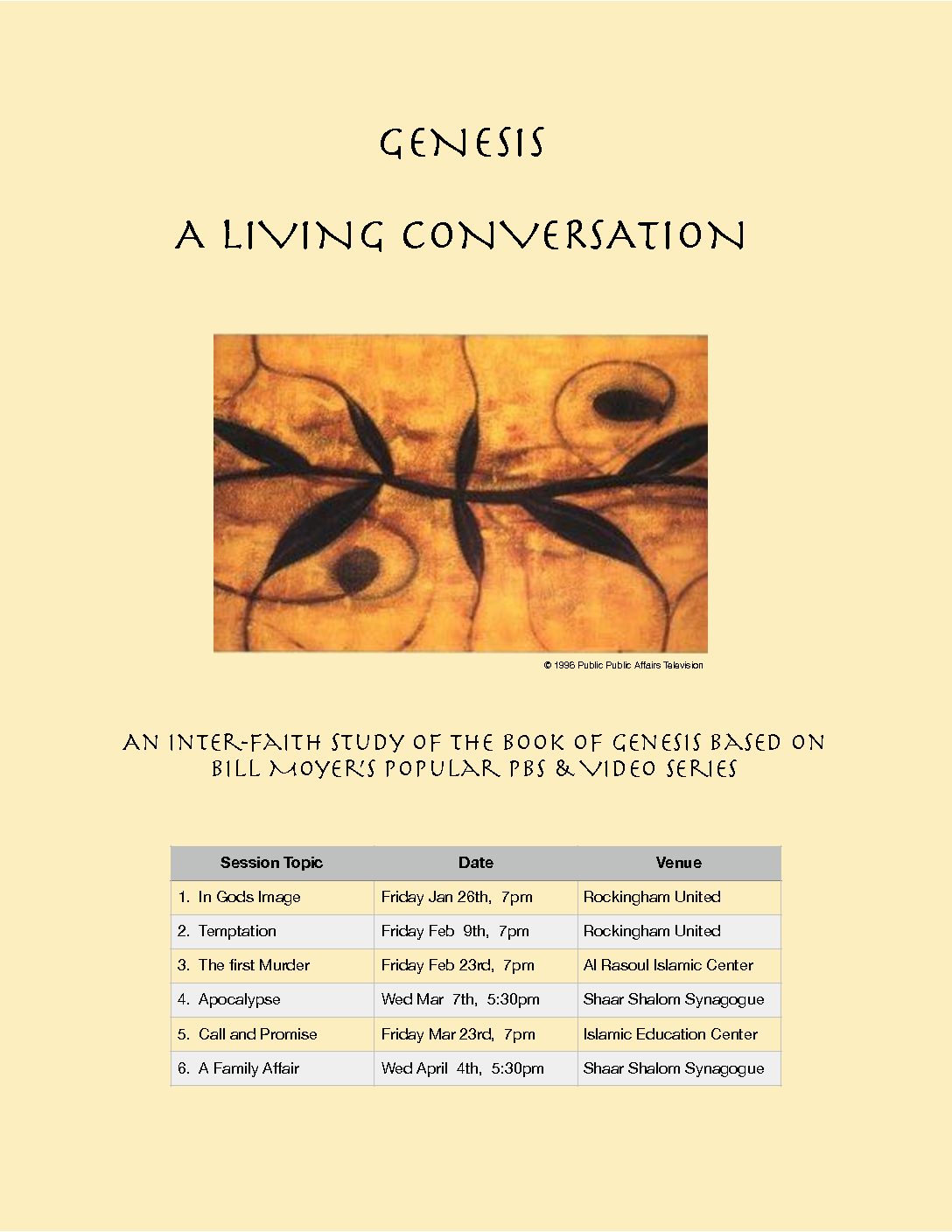 Genesis A Living Conversation Shaar Shalom Synagogue