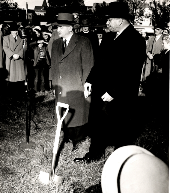 Sod Turning Shaar Shalom Synagogue Oxford and Pepperell St 1954